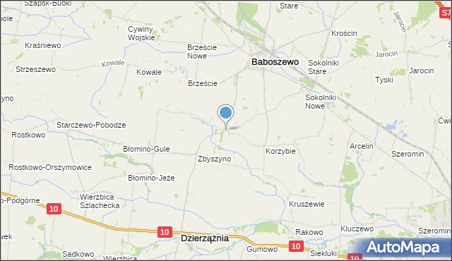 Mapa Korzybie Reszki, Korzybie Reszki na mapie Targeo